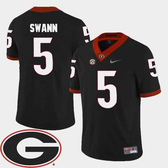 Men Georgia Bulldogs Damian Swann Black College Football Sec Patch 2018 Jersey